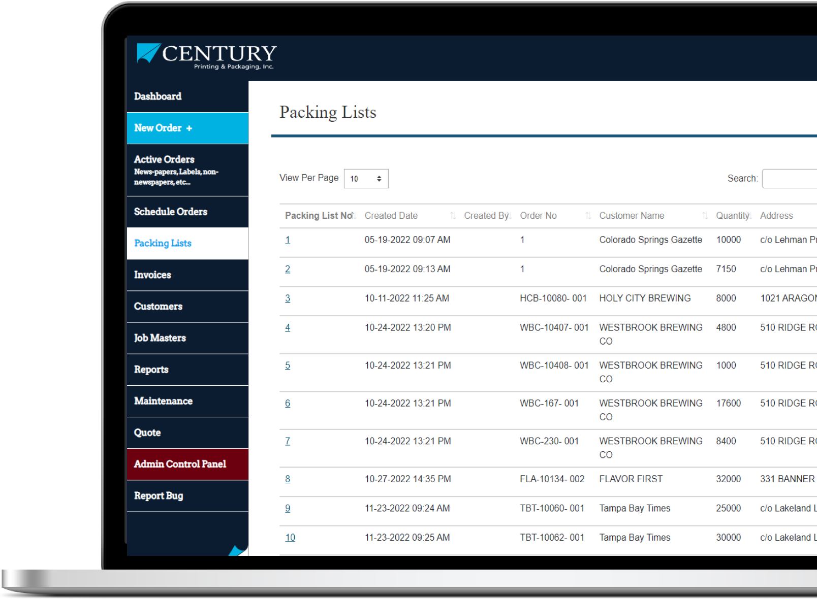Century Printing and Packing, Software Application Development,  Mojoe, Greenville SC