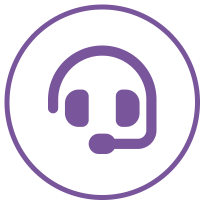 Icon representing deployment and support with a headset and microphone.