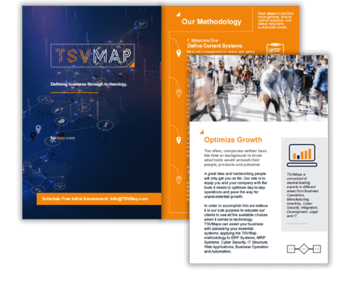 Branding Design of a brochure for a company called TSVMap